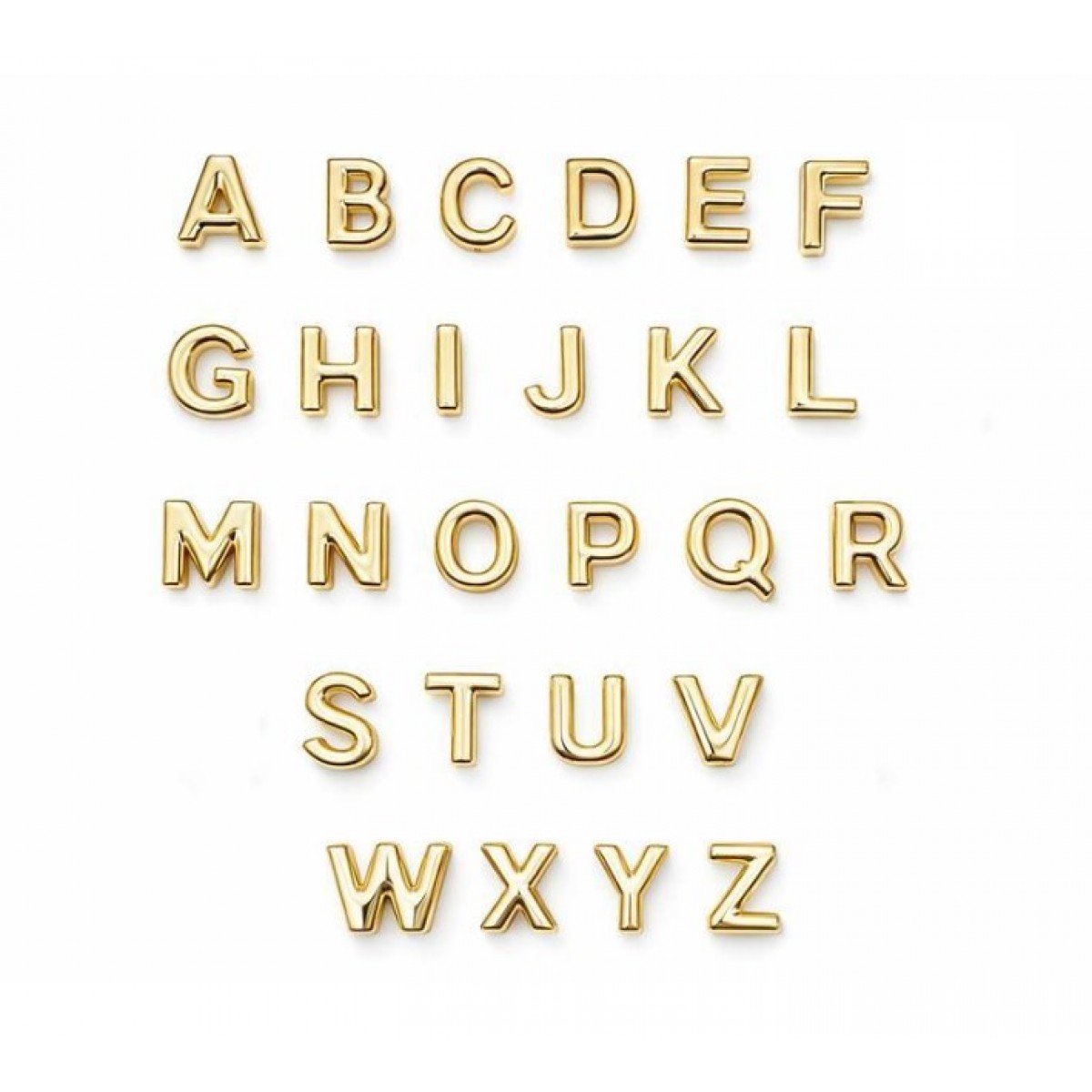 Letras do Alfabeto em Metal Dourado para Lingerie Personalizada – Venda por Unidade Letras do Alfabeto em Metal Dourado para Lingerie Personalizada – Venda por Unidade