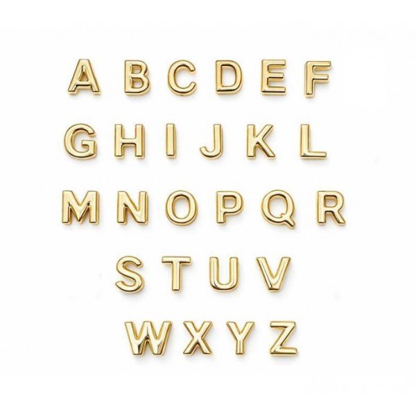 Letras do Alfabeto em Metal Dourado para Lingerie Personalizada – Venda por Unidade