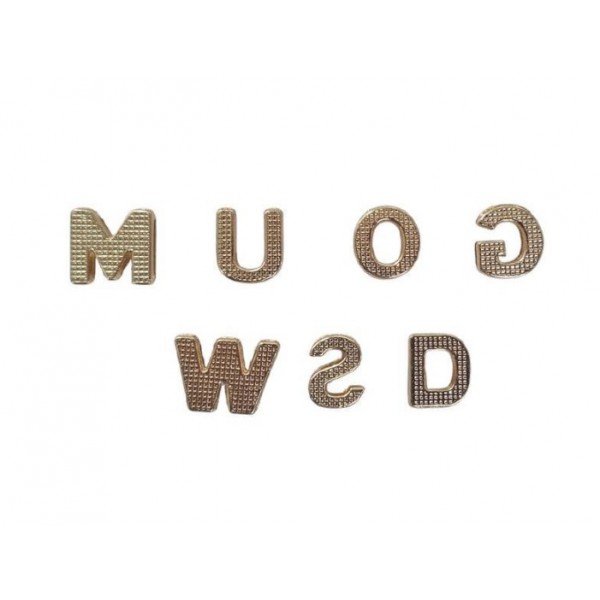 Letras do Alfabeto em Metal Dourado para Lingerie Personalizada – Venda por Unidade Letras do Alfabeto em Metal Dourado para Lingerie Personalizada – Venda por Unidade