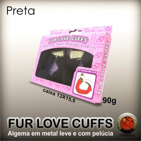 ALGEMA DE METAL COM PELUCIA (60GR) LOVE CUFFS PRETA ALGEMA DE METAL COM PELUCIA (60GR) LOVE CUFFS PRETA