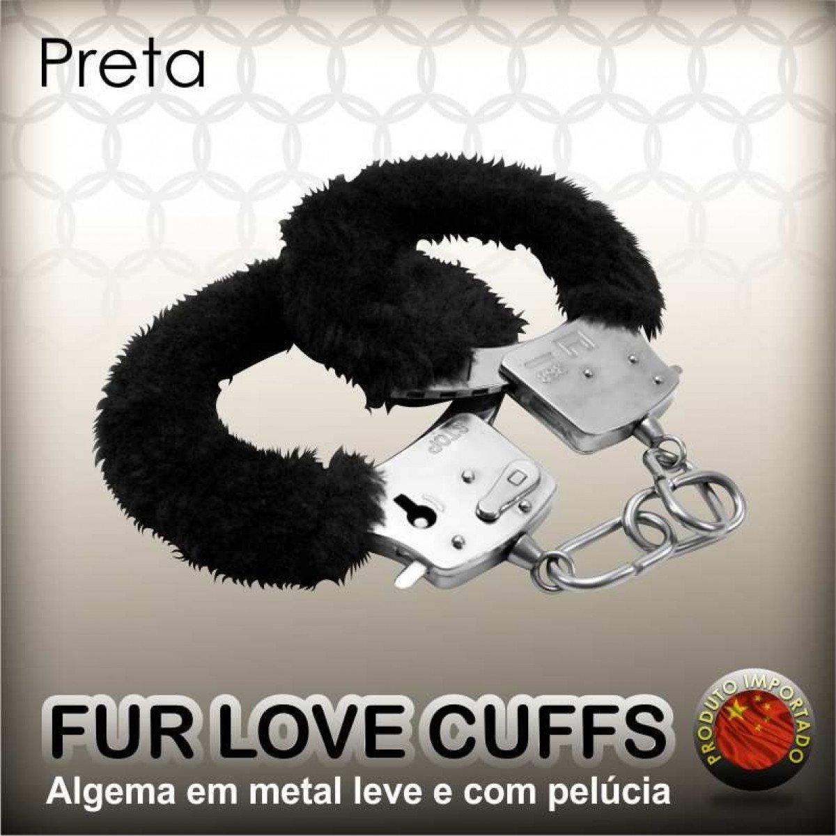 ALGEMA DE METAL COM PELUCIA (60GR) LOVE CUFFS PRETA - Chamas do Prazer Sex Shop ALGEMA DE METAL COM PELUCIA (60GR) LOVE CUFFS PRETA - Chamas do Prazer Sex Shop
