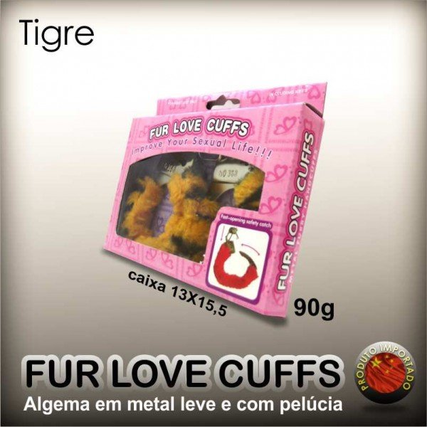 ALGEMA DE METAL COM PELUCIA (60GR) LOVE CUFFS TIGRE ALGEMA DE METAL COM PELUCIA (60GR) LOVE CUFFS TIGRE