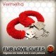 ALGEMA DE METAL COM PELUCIA (60GR) LOVE CUFFS VERMELHA - Chamas do Prazer Sex Shop