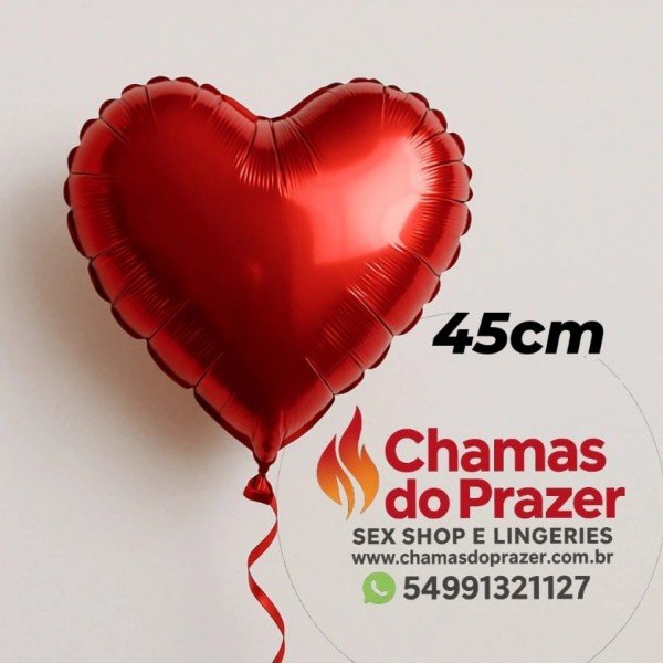 Balão coração metalizado vermelho 10 polegadas - 45cm