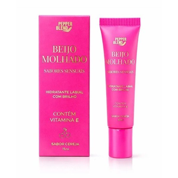 Beijo Molhado Hidratante Labial com Brilho e Vitamina E 15ml Pepper Blend - Sabor Lollipop
