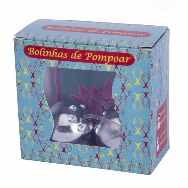 BEN-WA - KIT BOLINHAS DE POMPOAR CROMADA 02 UNIDADES PAU BRASIL BEN-WA - KIT BOLINHAS DE POMPOAR CROMADA 02 UNIDADES PAU BRASIL