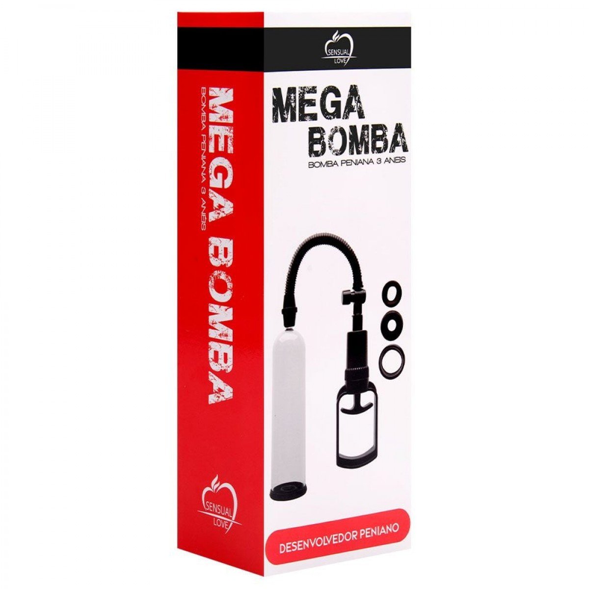 Bomba Peniana Manual Com 3 Aneis Sensual Love Bomba Peniana Manual Com 3 Aneis Sensual Love