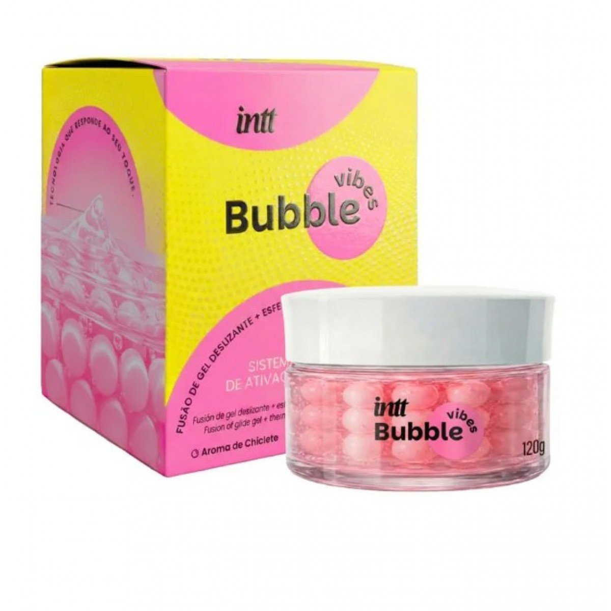 Bubble Vibes 3 em 1 Lubrificante e Excitante com Esferas e Jambu 120g Intt Bubble Vibes 3 em 1 Lubrificante e Excitante com Esferas e Jambu 120g Intt