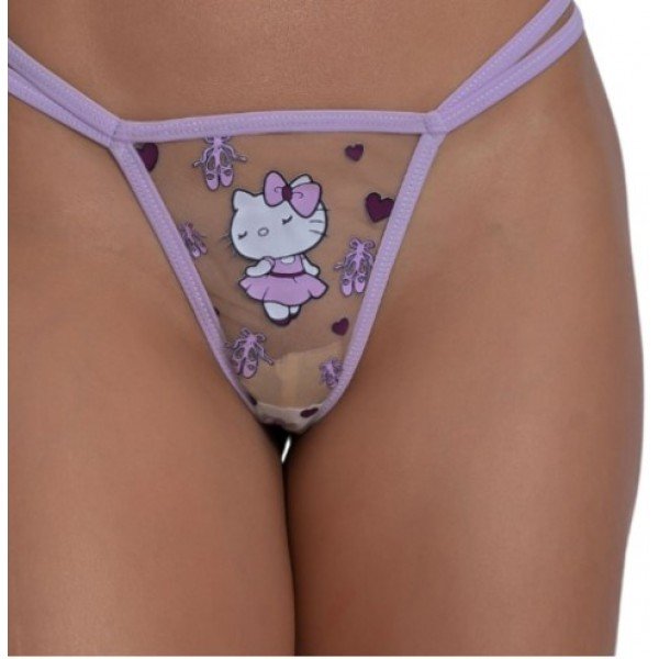 Calcinha Em Tule Hello Kitty Bailarina Pimenta Sexy - Lilás