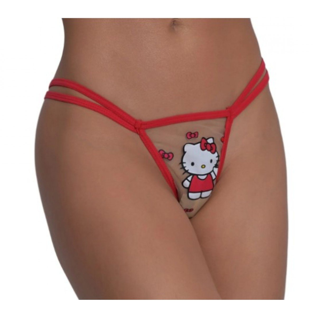 Calcinha Em Tule Hello Kitty Red Pimenta Sexy - Vermelha