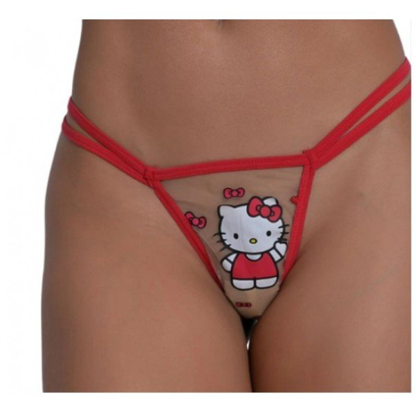 Calcinha Em Tule Hello Kitty Red Pimenta Sexy - Vermelha