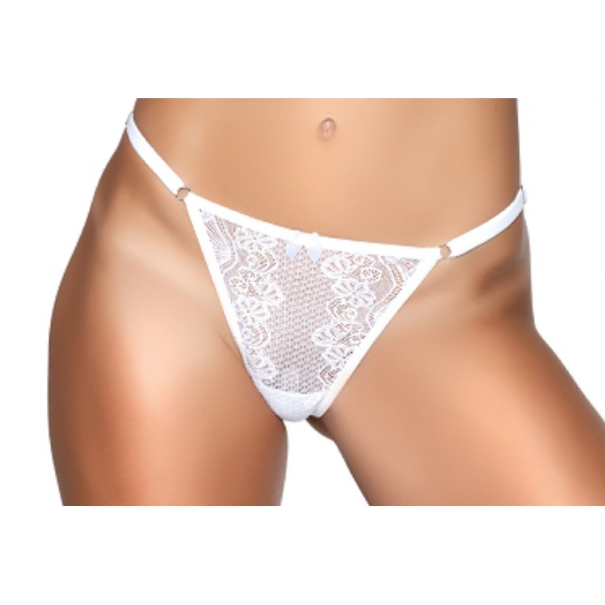 Calcinha String de Renda Personalizável - Yaffa Lingerie - Branca Calcinha String de Renda Personalizável - Yaffa Lingerie - Branca