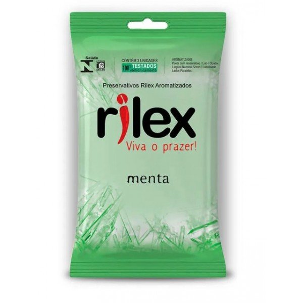 Preservativo Lubrificado com Aroma de Menta 3 Unidades Rilex Preservativo Lubrificado com Aroma de Menta 3 Unidades Rilex