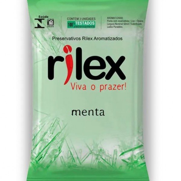 Preservativo Lubrificado com Aroma de Menta 3 Unidades Rilex