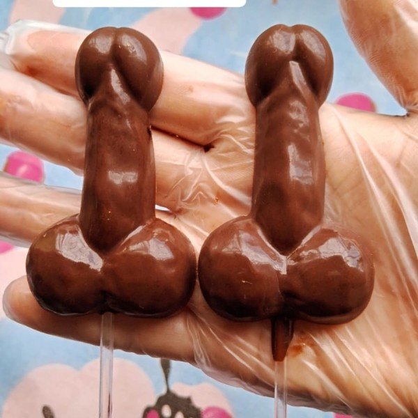 Chocolate pirulito formato pênis