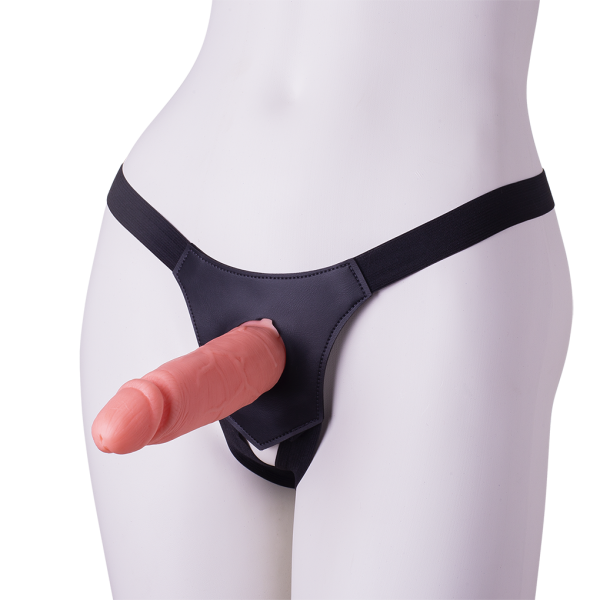 CINTA PENIANA EM COURINO COM PÊNIS REALÍSTICO - 18,5 X 4,2 CM