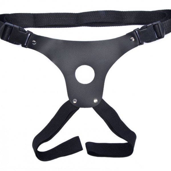 CINTA PENIANA EM COURO 01 FURO COM PRESILHAS - DOMINATRIX