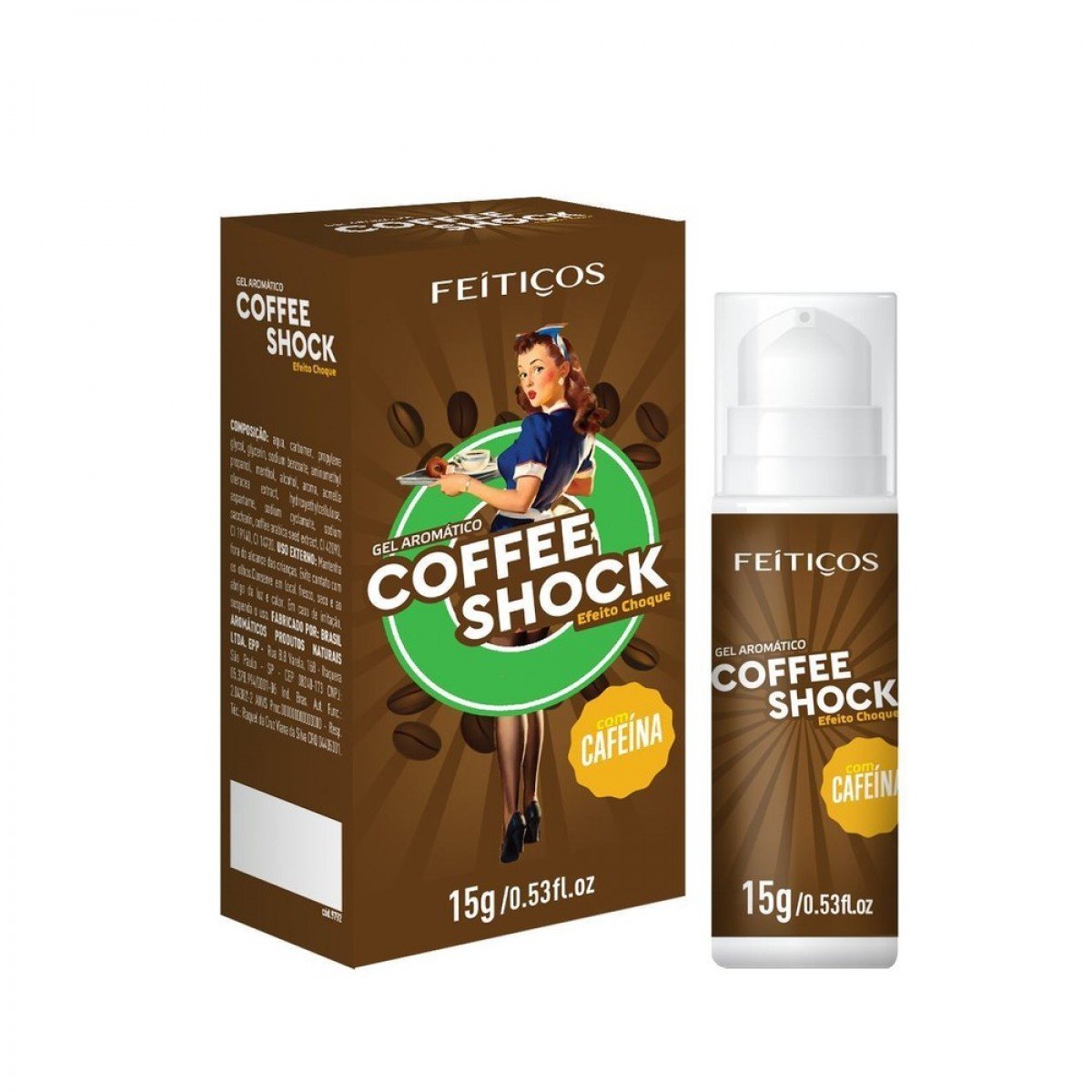 COFFEE SHOCK GEL ELETRIZANTE AROMÁTICO 15G FEITIÇOS - Chamas do Prazer Sex Shop