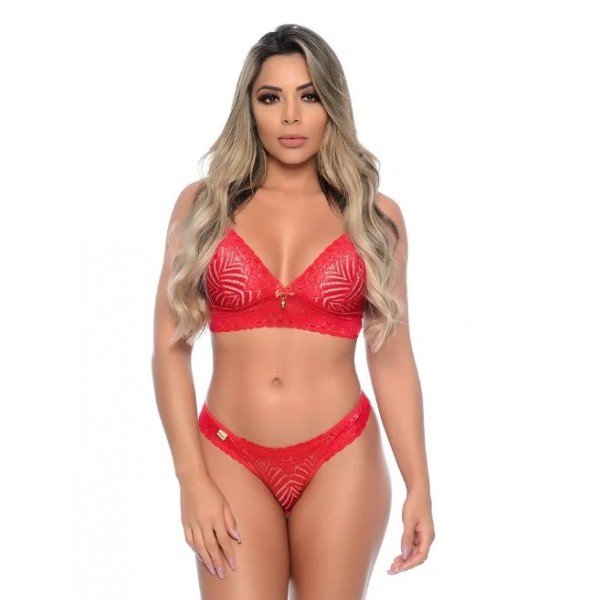 Conjunto com Calcinha Delicia Patitex - Vermelho - GG