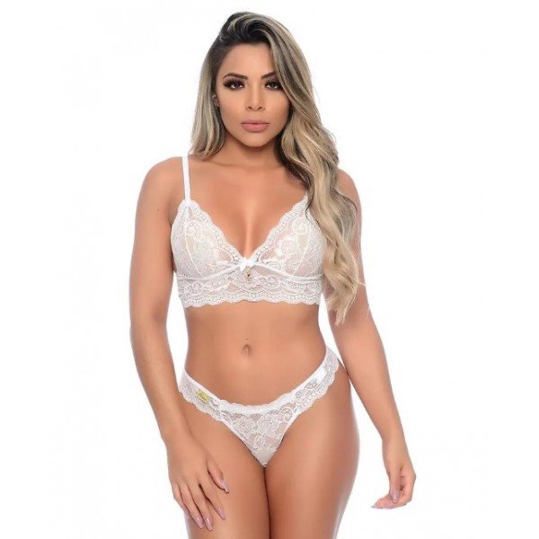 Conjunto com Calcinha Gostosa Patitex - Branco - GG
