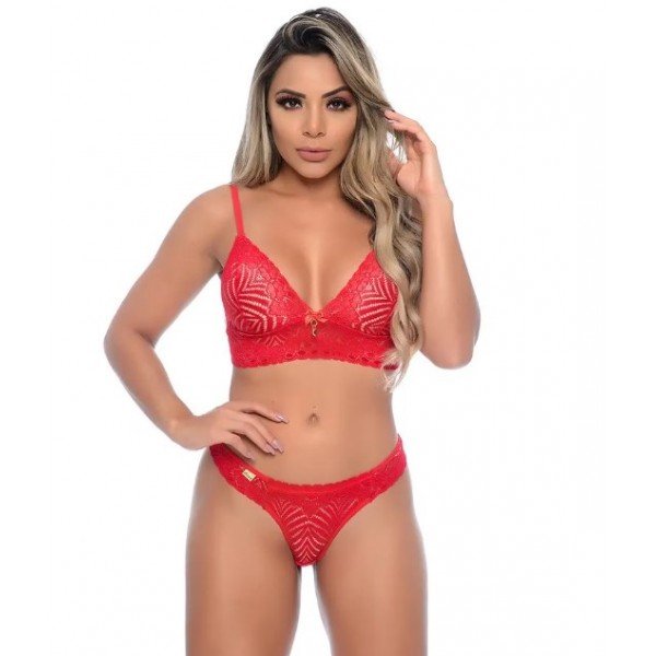 Conjunto com Calcinha Gostosa Patitex - Vermelho - GG