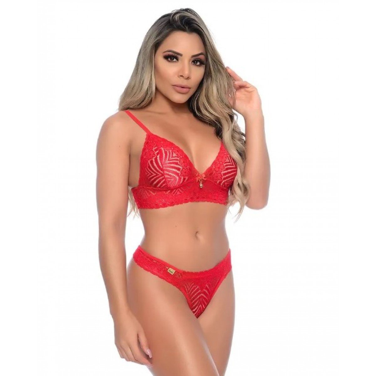 Conjunto com Calcinha Gostosa Patitex - Vermelho - M Conjunto com Calcinha Gostosa Patitex - Vermelho - M