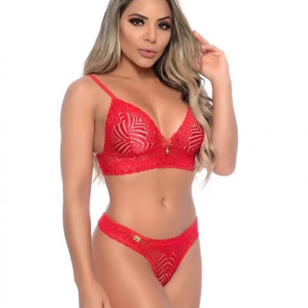 Conjunto com Calcinha Gostosa Patitex - Vermelho - M