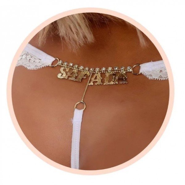 Conjunto com Calcinha Safada Patitex - Branco - G