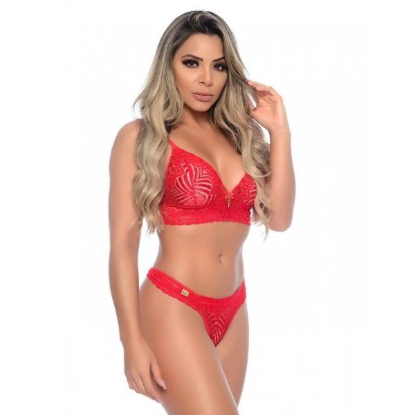 Conjunto com Calcinha Safada Patitex - Vermelho - G