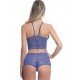 Conjunto Top Caleçon Todo Rendado Sensual Love - Azul Bic - GG Conjunto Top Caleçon Todo Rendado Sensual Love - Azul Bic - GG