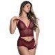 Conjunto Caleçon em Renda sem Bojo Jô Lingerie - Vinho - G Conjunto Caleçon em Renda sem Bojo Jô Lingerie - Vinho - G