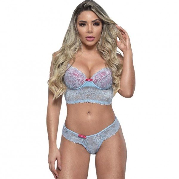 Conjunto 1/2 Taça Composê Rendado Fio Dental Diras - Frozen - M 