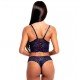 Conjunto Cropped Fio Dental Rendado Sensual Love - Azul Marinho - M Conjunto Cropped Fio Dental Rendado Sensual Love - Azul Marinho - M