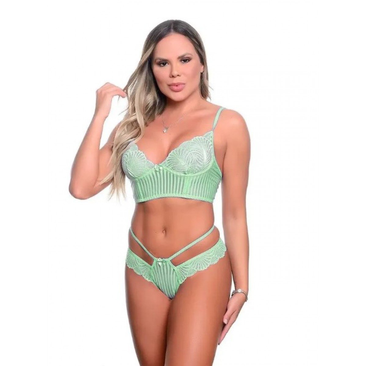 Conjunto Delírio com Arco Patitex - Verde Claro - GG Conjunto Delírio com Arco Patitex - Verde Claro - GG