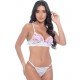 Conjunto Fio Ajustável em Renda Bicolor - Jô Lingerie - Branco com Pink - GG