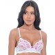 Conjunto Fio Ajustável em Renda Bicolor - Jô Lingerie - Branco com Pink - GG