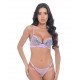 Conjunto Fio Ajustável em Renda Bicolor - Jô Lingerie - Lilás com Preto - G