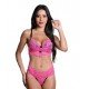 Conjunto Rendado com Bojo Dira's Lingerie - Rosa - G Conjunto Rendado com Bojo Dira's Lingerie - Rosa - G