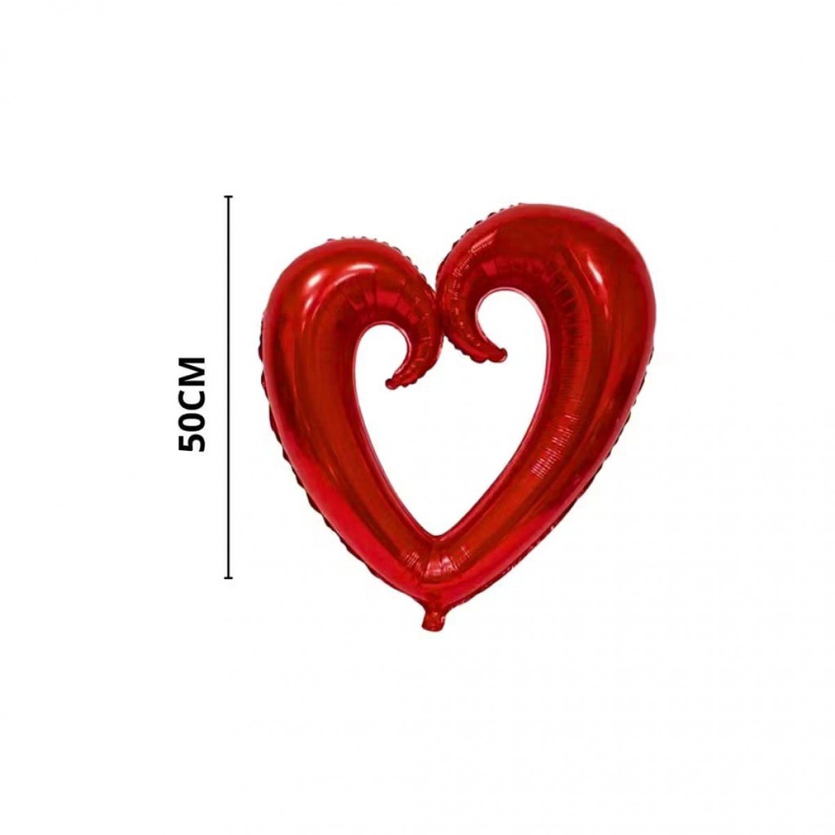 Balão Metalizado Coração Vermelho Vazado - 50 cm Balão Metalizado Coração Vermelho Vazado - 50 cm