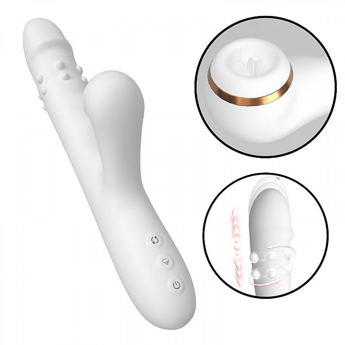Vibrador de Ponto G e Clitóris com Vai e Vem de Esferas - SI Vibrador de Ponto G e Clitóris com Vai e Vem de Esferas - SI