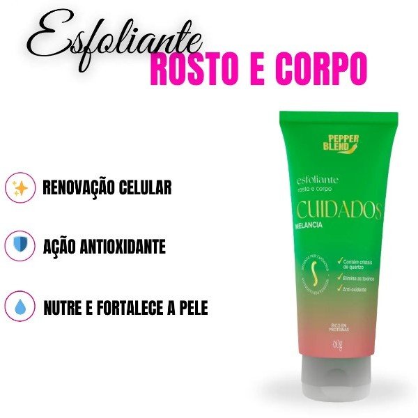 Esfoliante para Rosto e Corpo Sedenta por Cuidados 60g Pepper Blend - Melancia Esfoliante para Rosto e Corpo Sedenta por Cuidados 60g Pepper Blend - Melancia