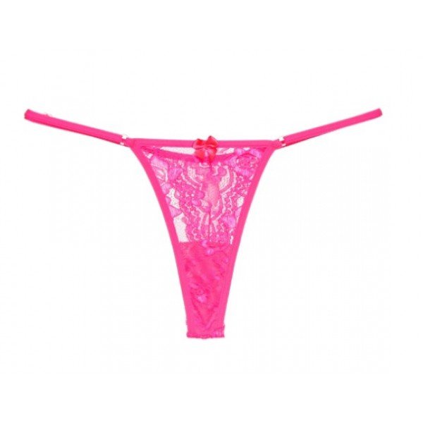 Calcinha Fio Dental Neon Em Renda Com Regulagem Xzero - Pink Calcinha Fio Dental Neon Em Renda Com Regulagem Xzero - Pink