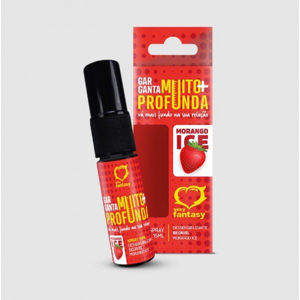 SPRAY DESSENSIBILIZANTE GARGANTA MUITO + PROFUNDA BEIJÁVEL - 15ML - SEXY FANTASY - MORANGO ICE SPRAY DESSENSIBILIZANTE GARGANTA MUITO + PROFUNDA BEIJÁVEL - 15ML - SEXY FANTASY - MORANGO ICE