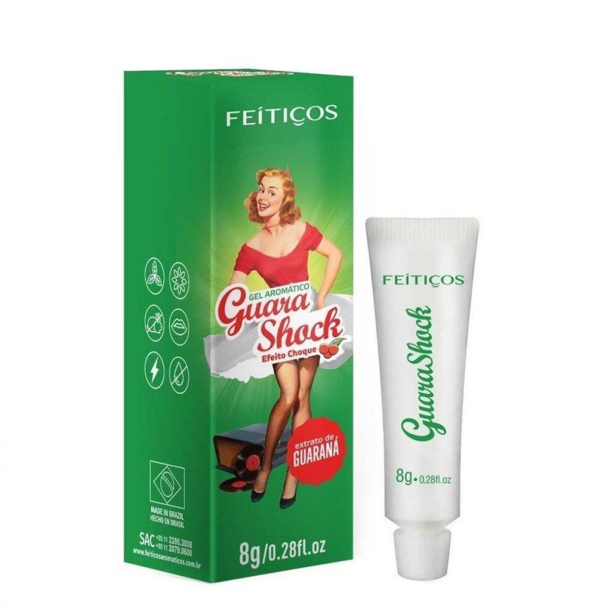 GUARA SHOCK GEL ELETRIZANTE AROMÁTICO 8G POP FEITIÇOS - Chamas do Prazer Sex Shop