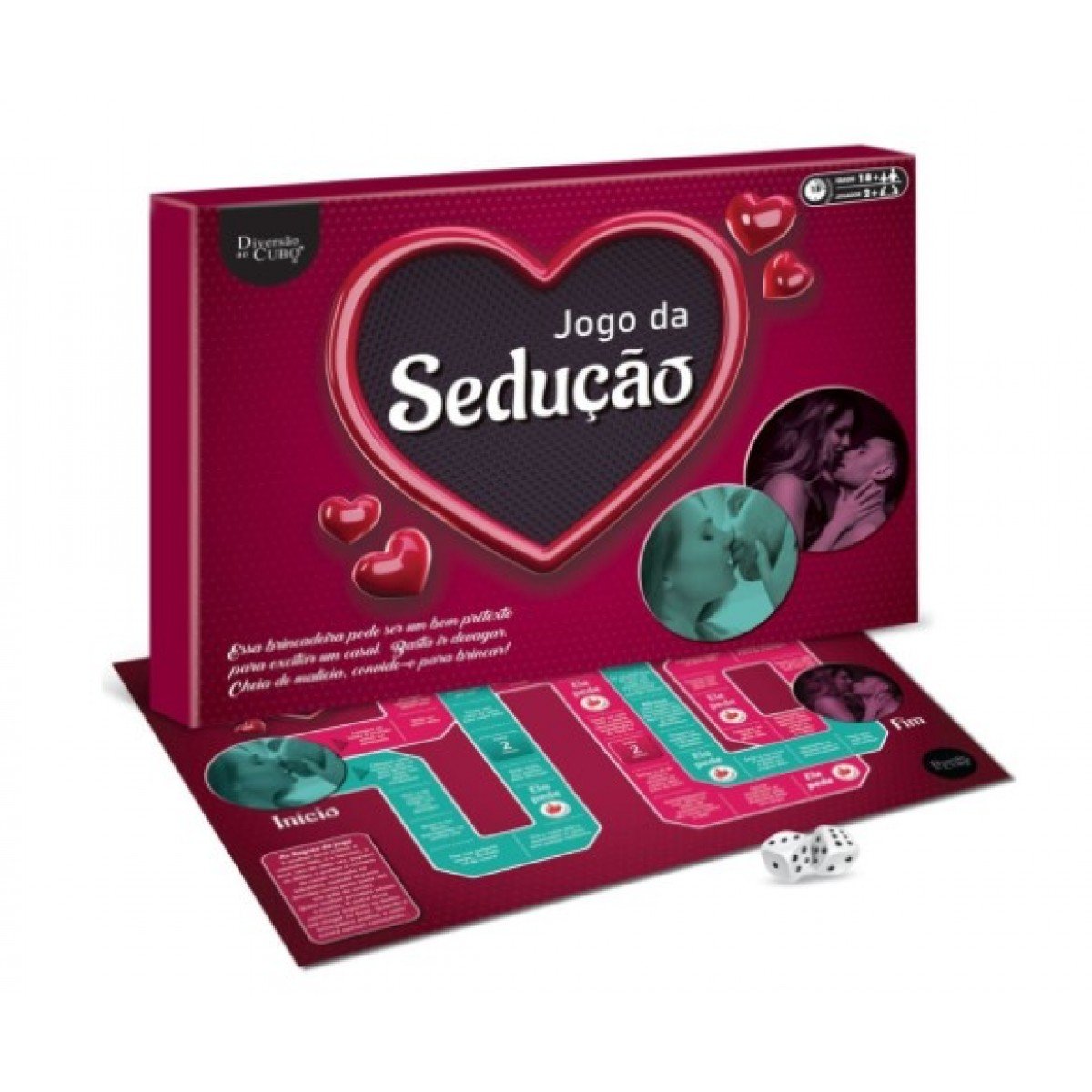 Jogo Tabuleiro Sedução com Dados Diversão ao Cubo