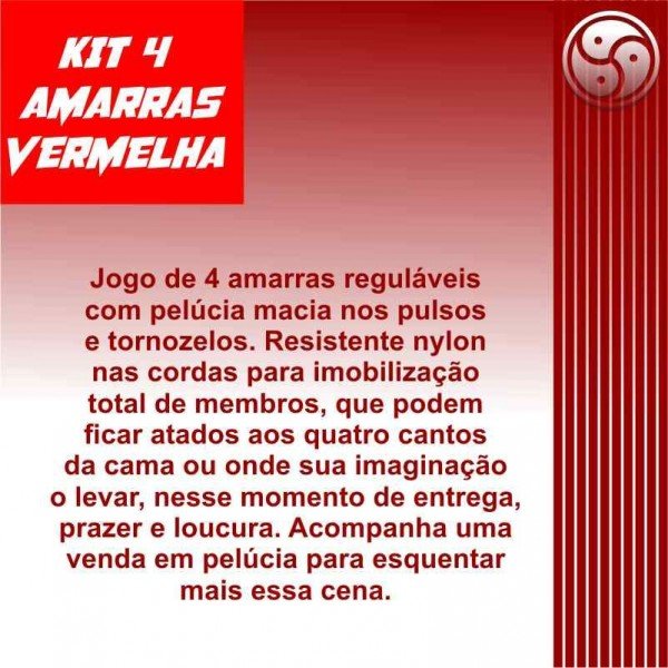 KIT 4 AMARRAS VERMELHO KIT 4 AMARRAS VERMELHO