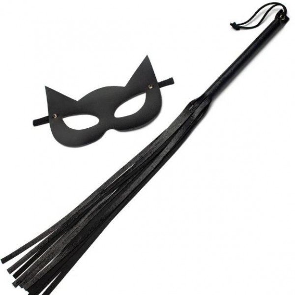 KIT MULHER GATO (CHICOTE 35 CM E MÁSCARA GATA) - 907