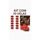 Kit 10 Mini Velas Rechaud redondas Vermelhas Kit 10 Mini Velas Rechaud redondas Vermelhas