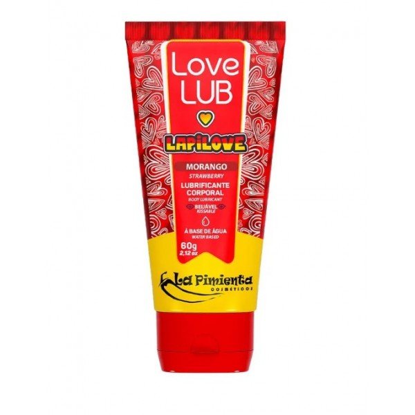 Love Lub LapiLove Lubrificante Corporal Beijável 60g La Pimienta - Morango