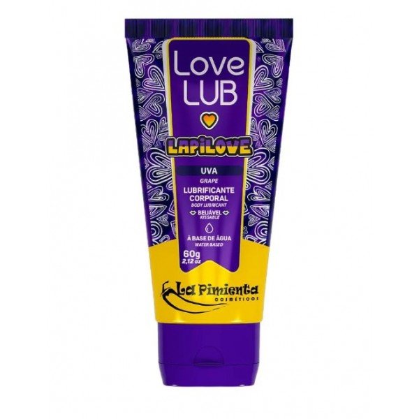 Love Lub LapiLove Lubrificante Corporal Beijável 60g La Pimienta - Uva